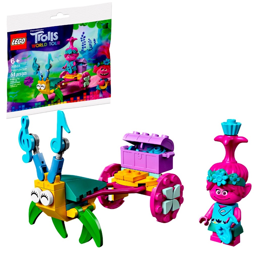 LEGO Trolls World Tour Poppy's Carriage 51 Pieces Complete Set 30555